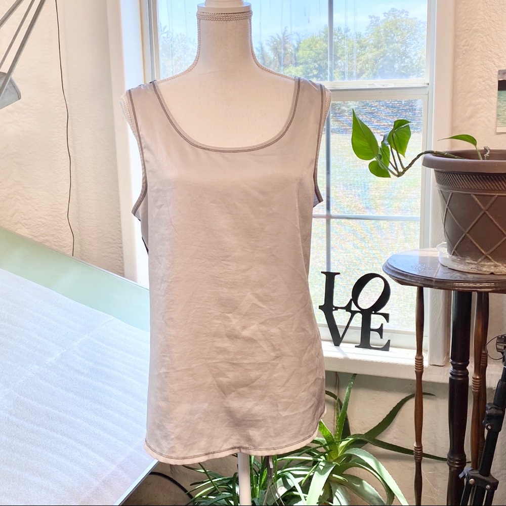 Silver Grey Satin Tank Top, by Coldwater Creek